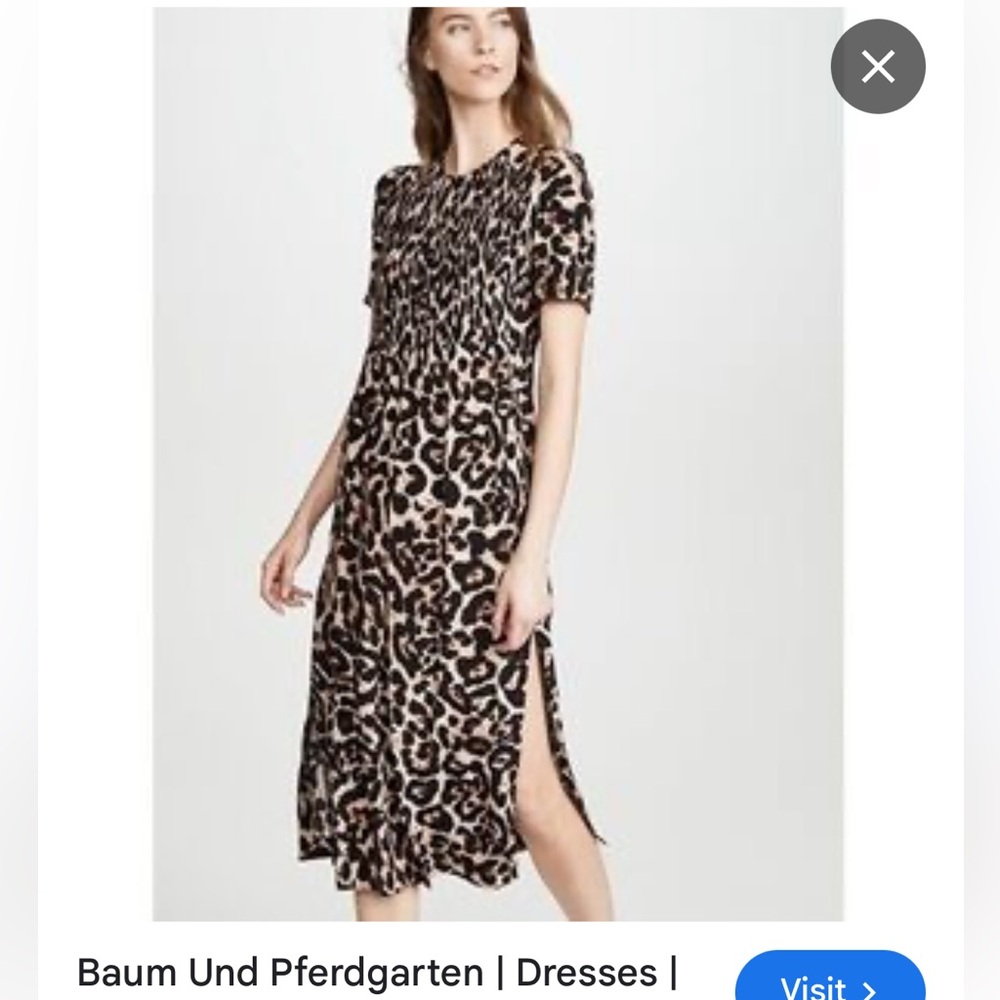 Like New Baum Und Pferdgarten 'Adamaris' Leopard Print Silk Midi Dress $379
